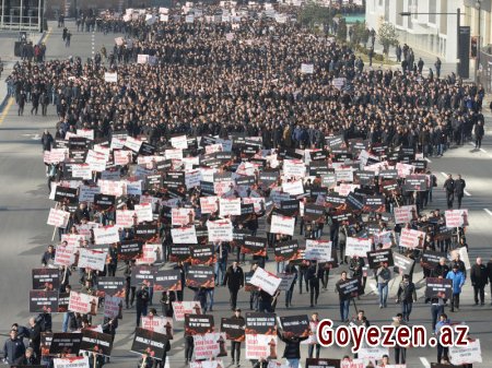 Bakıda 40 mindən çox insan yürüşə çıxdı - "Rədd olsun erməni faşizmi!"