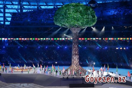 Bakı Olimpiya Stadionunda IV İslam Həmrəyliyi Oyunlarının təntənəli bağlanış mərasimi olub
