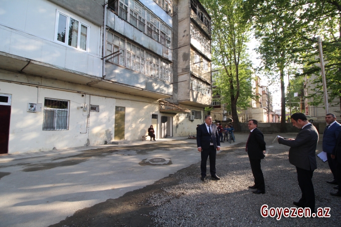 İcra başçısı H.Əliyev prospektində yerləşən 175 və 171 saylı binalarda görülən son tamamlanma işləri ilə tanış olub