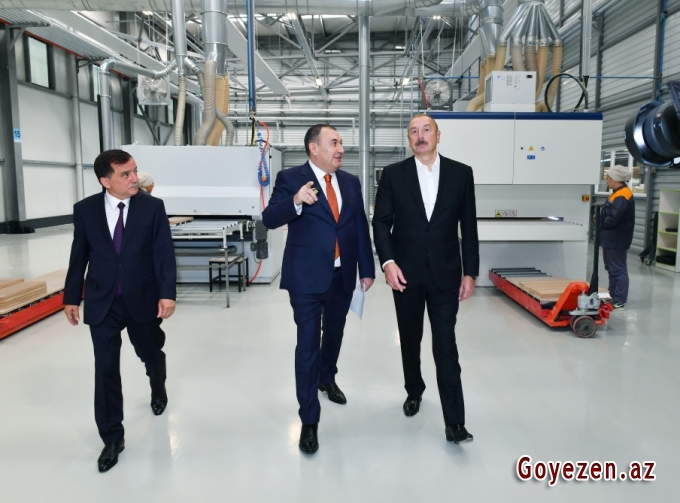 Prezident İlham Əliyev Qazaxda “Venzana” mebel fabrikinin açılışında iştirak edib