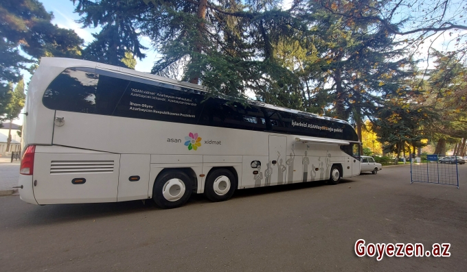 Bakı Səyyar “ASAN xidmət" avtobusu Qazaxda fəaliyyət göstərir